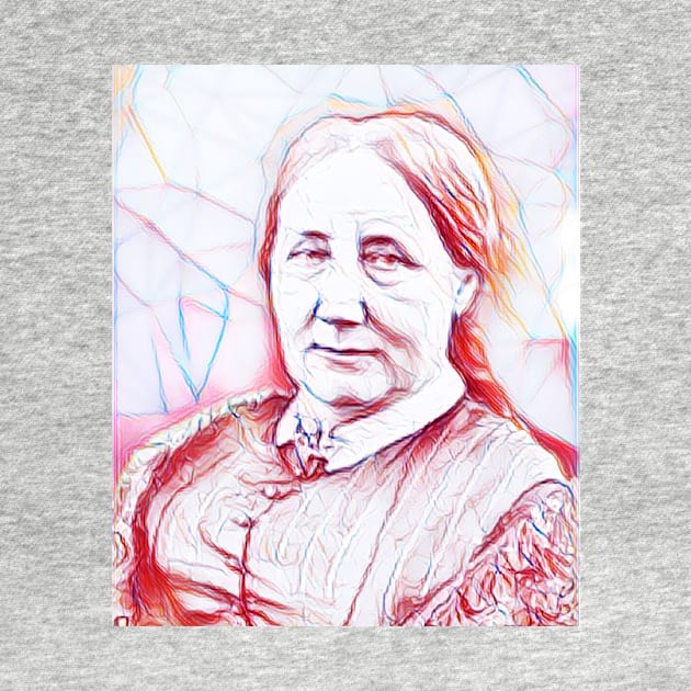 Elizabeth Gaskell Portrait | Elizabeth Gaskell Artwork Line Art by JustLit